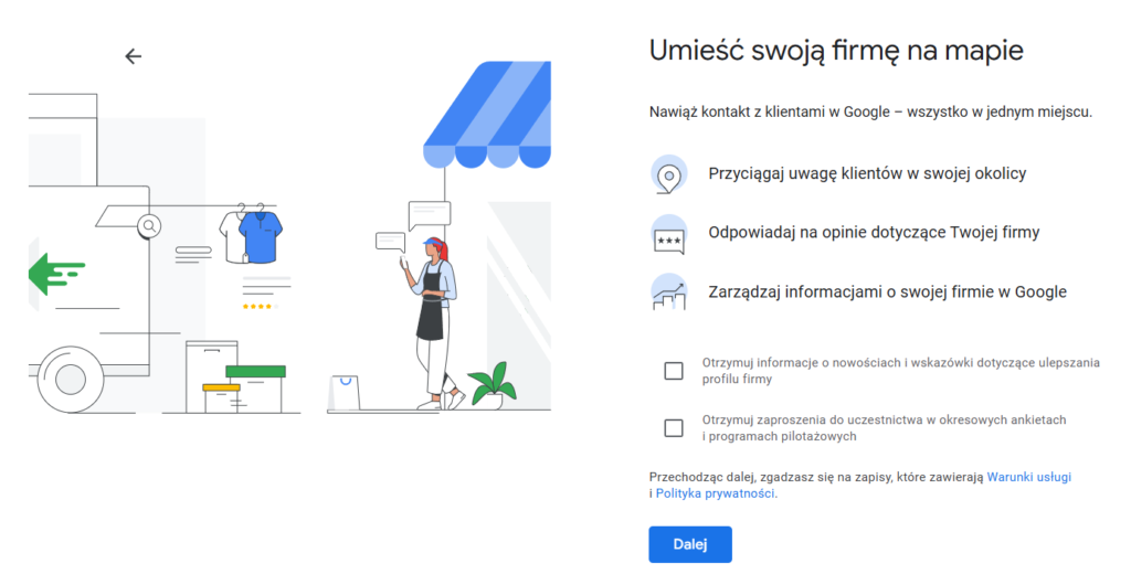 Profil Firmy w mapach Google